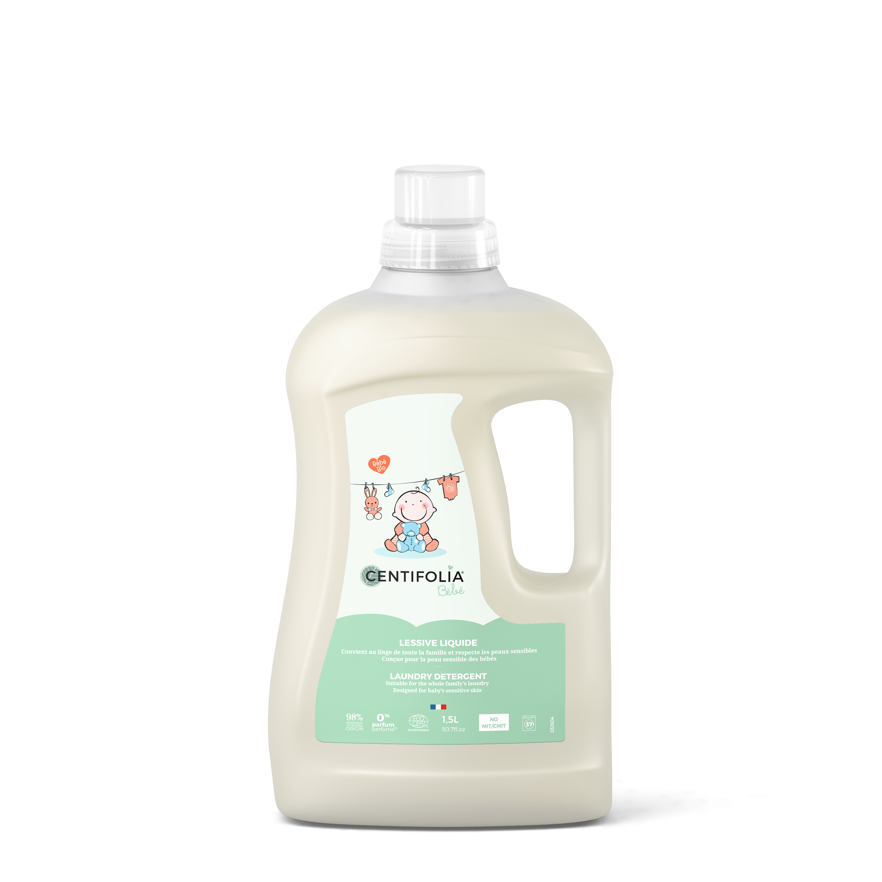 Lessive liquide BEBE CENTIFOLIA - NOUVELLE FORMULE 1,5l