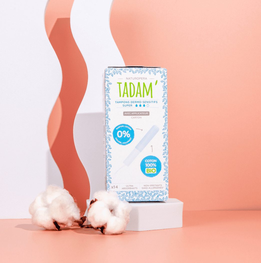 Tampons coton BIO TADAM avec applicateur -super x14