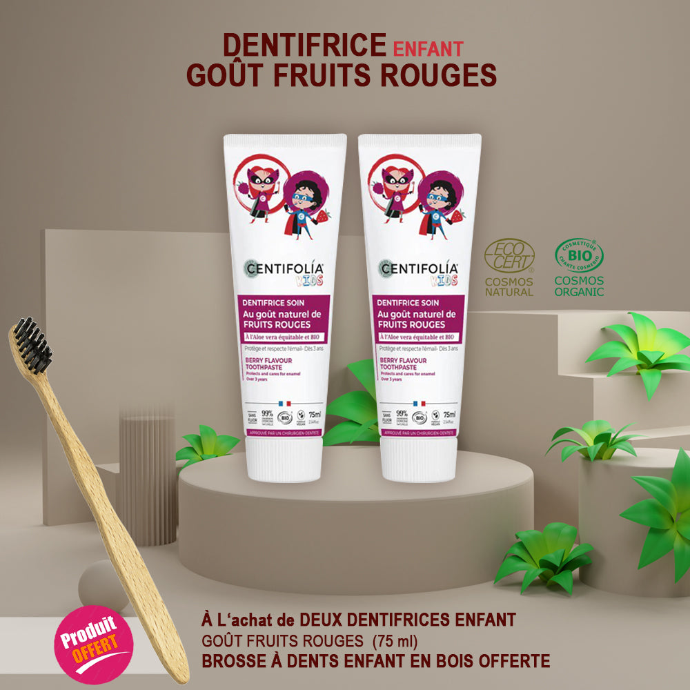PACK DENTIFRICES ENFANT GOÛT FRUITS ROUGES