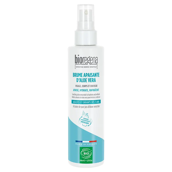 Brume apaisante 98% aloe vera  BIO 200ml - visage ,corps et cheveux Dés 3ans