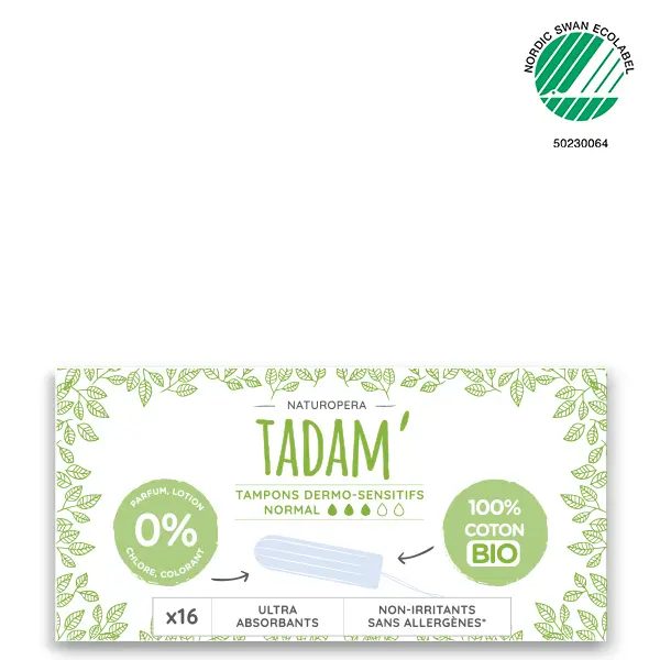 Tampons coton Bio Normal  3gttes - 16unités