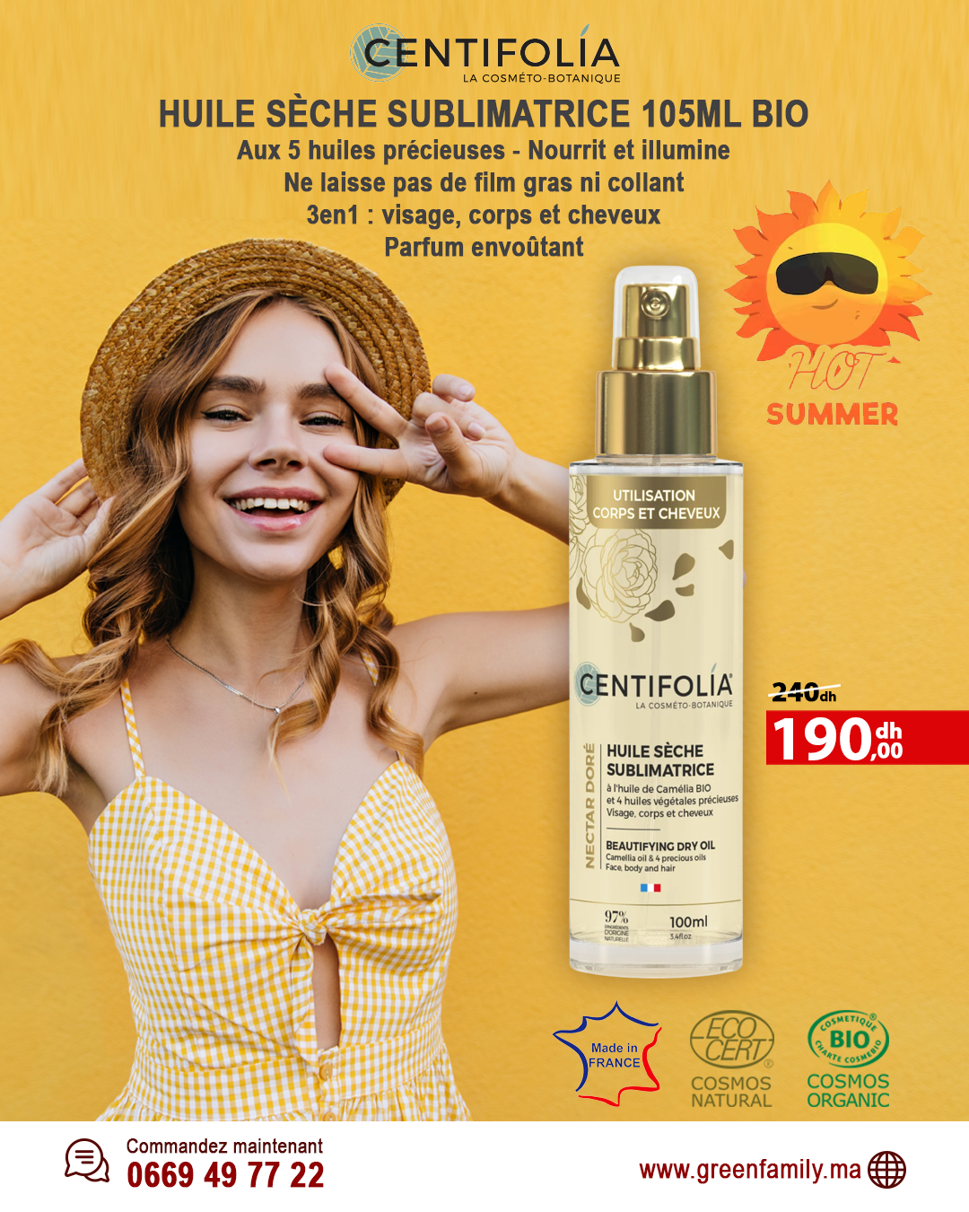 Huile Sèche Sublimatrice Bio – 105ml